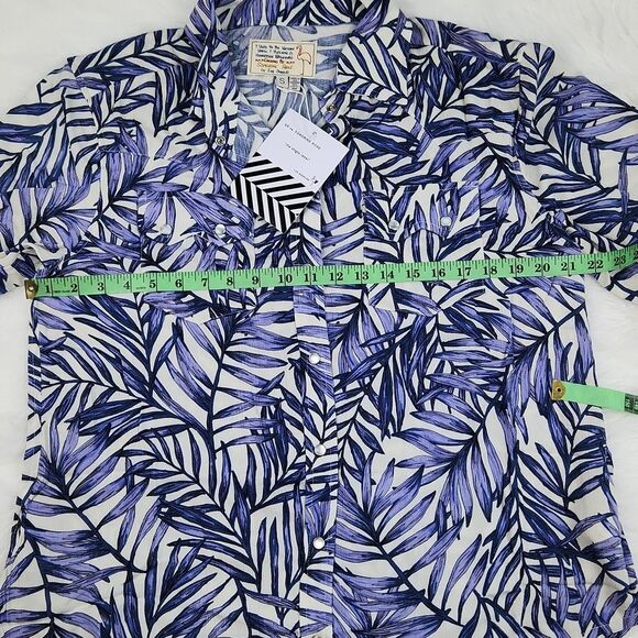 Free People -281 Sandrine Rose Pearl Snap Hawaiian Western Style Shirt Size Smal - Picture 5 of 9